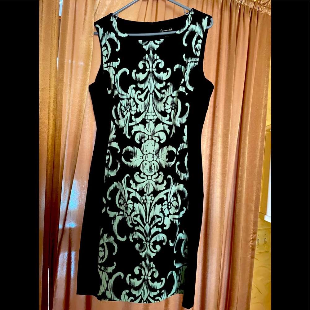 - Connected Cocktail Dress Black and Sea Foam Green Short Sleeveless Size …